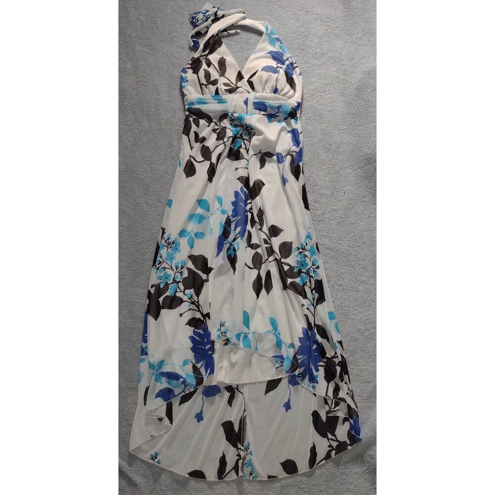 Speckless Women's High Low Floral Halter Dress Size Medium